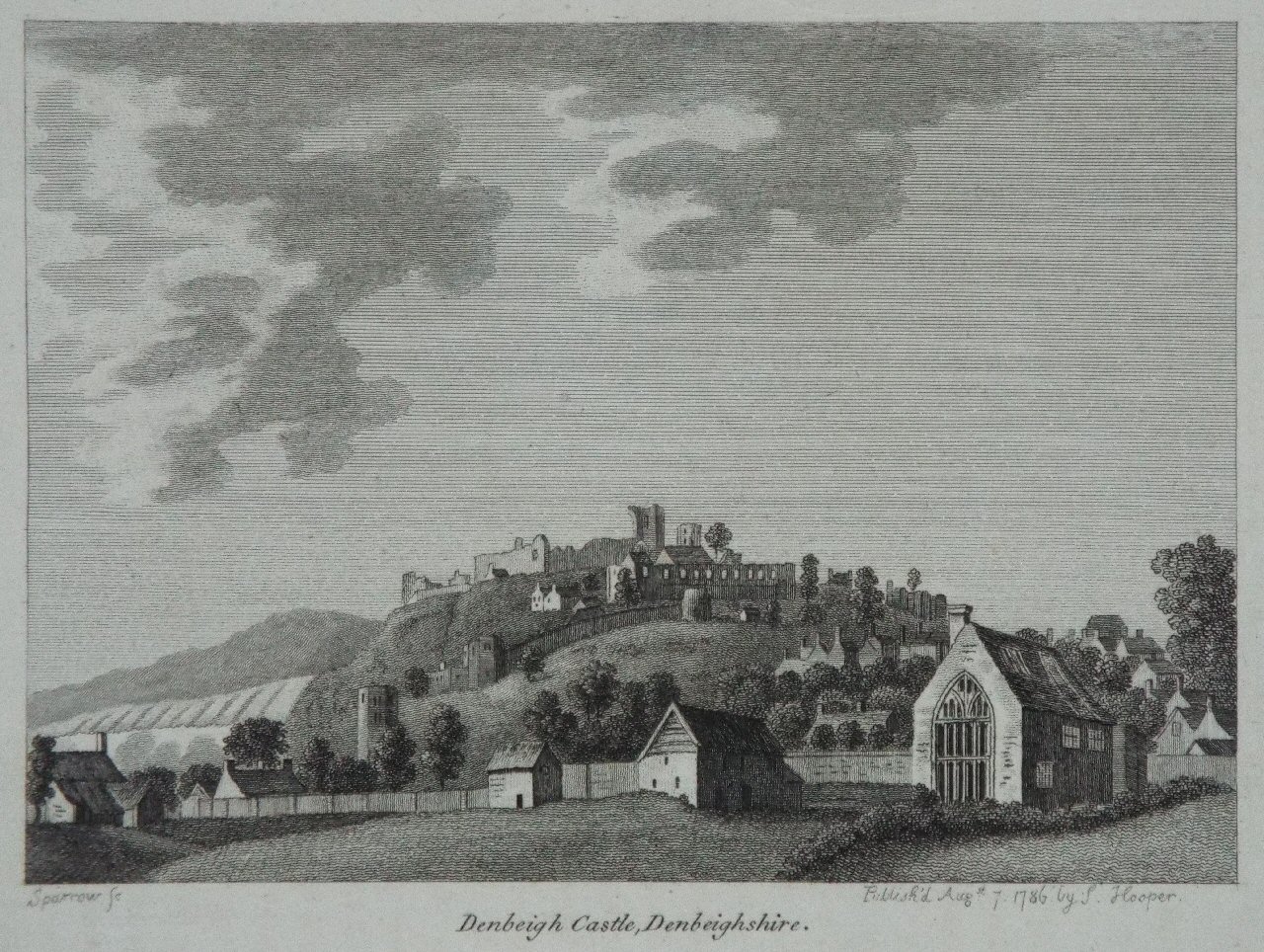 Print - Denbeigh Castle, Denbeighshire. - 